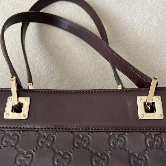 Gucci Guccissima Punch Tote Burgundy Calf Leather Bag - Picture 8 of 15